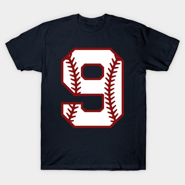 Baseball Number #9 T-Shirt by mintipap